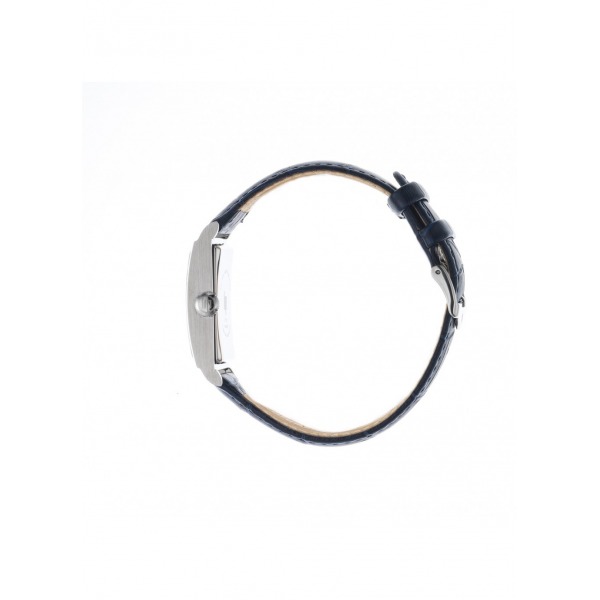 Montre LIP T24 Cadran argenté bracelet cuir bleu moyen