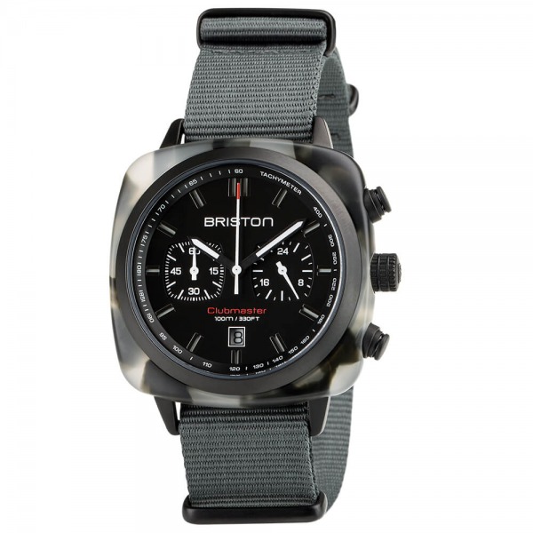 Montre Briston Clubmaster Sport Acétate Bracelet Nato Gris