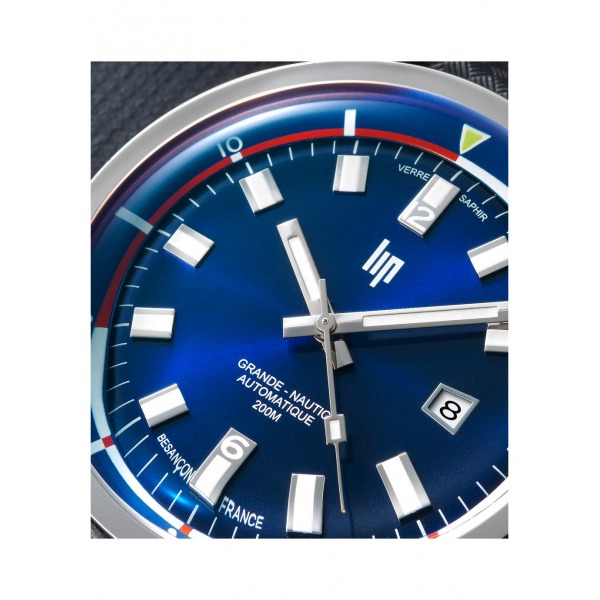 Montre LIP Homme Grande Nautic Ski 41 mm Cadran bleu soleillé