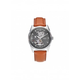 Montre LIP Homme Himalaya 40 mm sablier Cadran gris bracelet cuir