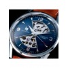 Montre LIP Homme Himalaya 40 mm sablier Cadran bleu bracelet cuir brun