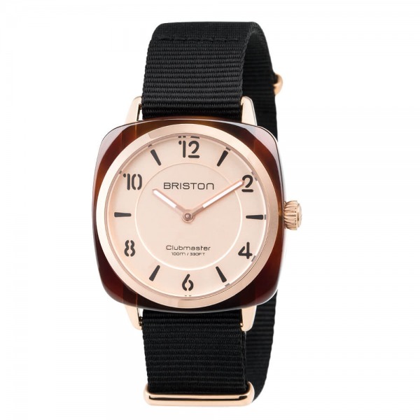 Montre Briston Clubmaster Chic Acétate Gold Cadran Champagne Rosé