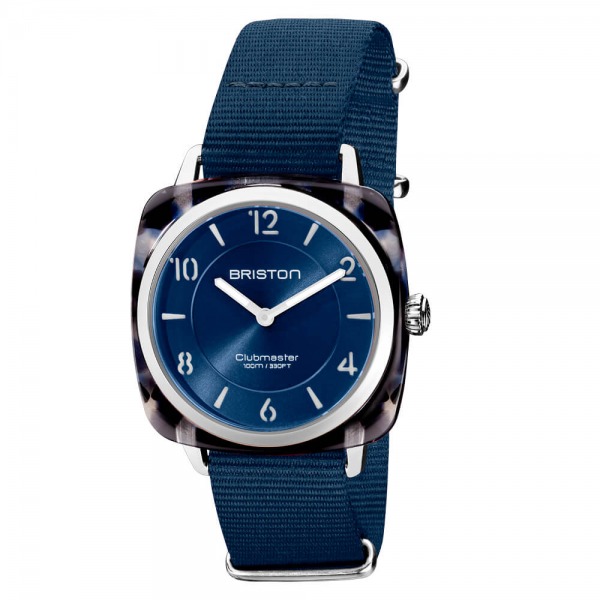 Montre Briston Clubmaster Chic Acétate Bracelet Nato Bleu Nuit