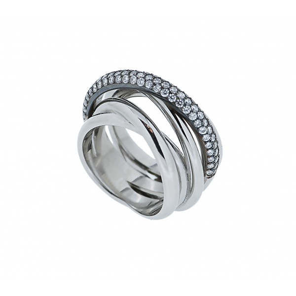 Bague Multi Anneaux TOM G Or Blanc Diamants