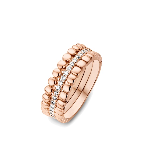 Bague Ischia en or rose orn e de diamants One More