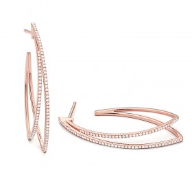 Boucles D'Oreilles Daniel Gerard Smart Or Rose & Diamants