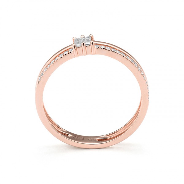 Bague Daniel Gerard Smart Baguette Or Rose & Diamants