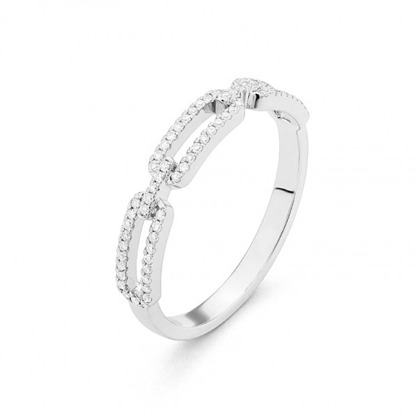 Bague Daniel Gerard Smart Link Or Blanc & Diamants