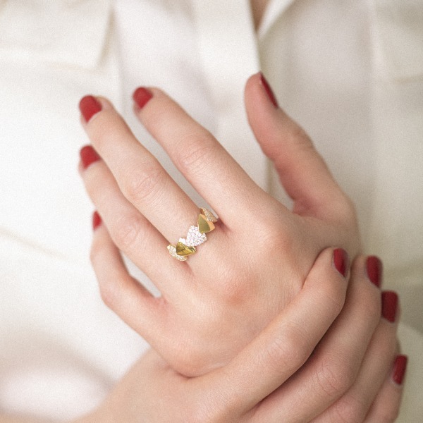 Bague One More Eolo Or Rose et diamants