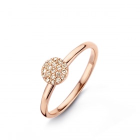 Bague One More Eolo Or Rose et diamants bruns petit modèle