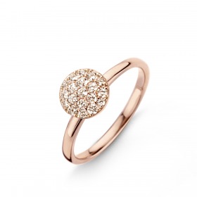 Bague One More Eolo Or Rose et diamants bruns moyen modèle