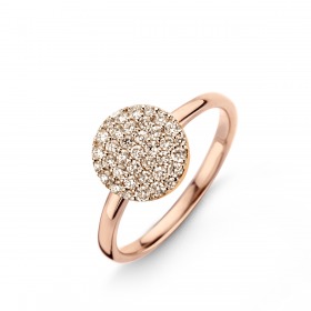Bague One More Eolo Or Rose et diamants bruns grand modèle