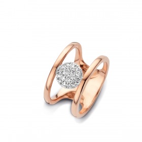 Bague One More Eolo Or Rose et diamants grand modèle