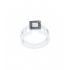 Solitaire TOM G Pure Or Blanc Diamants Noirs Et Blancs