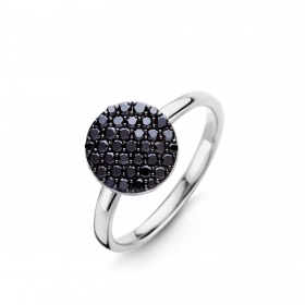 Bague One More Eolo Or Blanc et diamants noirs grand modèle