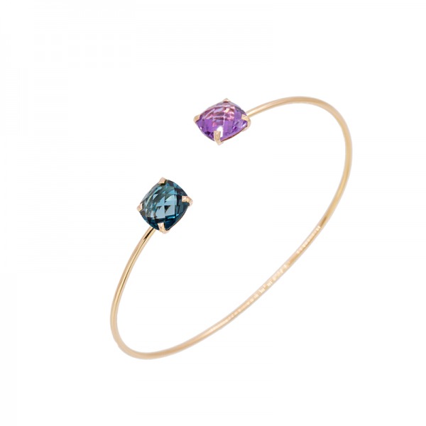 Bracelet Cesare Pompanon poppy blue Améthyste, Topaze London Blue, Or rose