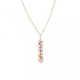 Collier Cesare Pompanon Tutti Frutti Saphirs de Couleurs, Diamants, Or rose (Copie)