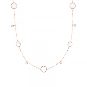 Collier Cesare Pompanon Buona Fortuna Nacre Blanche, Diamants, Or rose