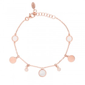 Bracelet Cesare Pompanon Buona Fortuna Nacre Blanche, Diamants, Or rose