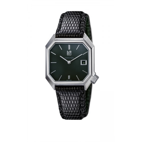 Montre MARCH LA.B Mansart Automatique Cadran Grall Date Bracelet Lézard Noir