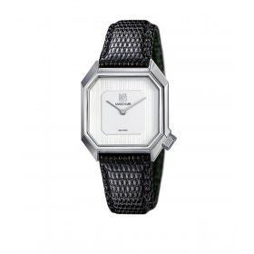 Montre MARCH LA.B Mansart Automatique Cadran White Bracelet Lézard Noir