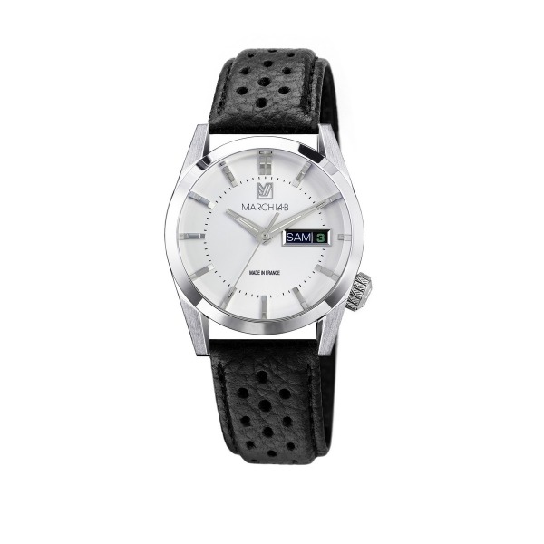 Montre MARCH LA.B AM89 Electrique Cadran White Bracelet Buffle