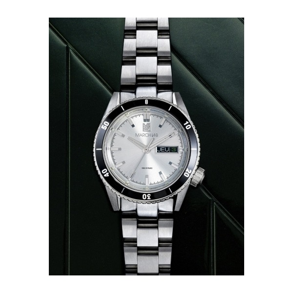 Montre MARCH LA.B Bonzer Électrique Cadran White Bracelet Acier