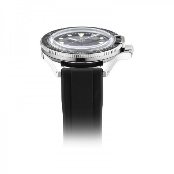 Montre Yema Superman 500 Classic automatique cadran noir bracelet caoutchouc noir 39 mm
