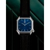 Montre MARCH LA.B Mansart Electric Navy bracelet Lézard Noir