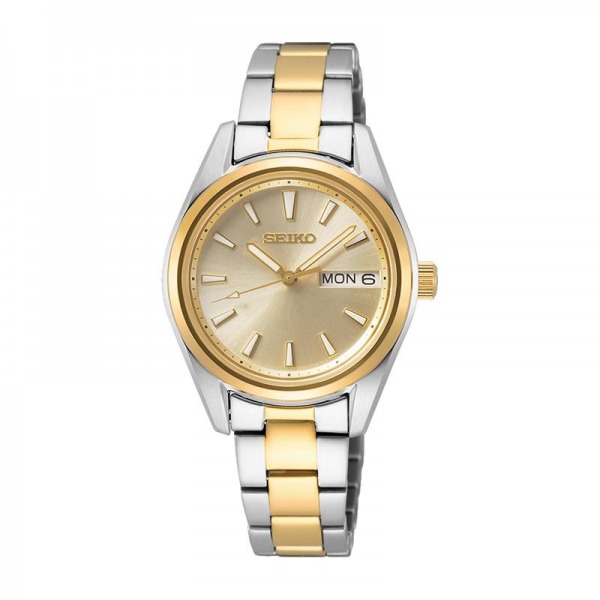 Montre Femme Seiko Classique Bracelet Métal Cadran Champagne