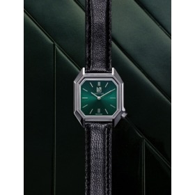 Montre MARCH LA.B Lady Mansart Electrique Cadran Forest Bracelet Chevreau Noir