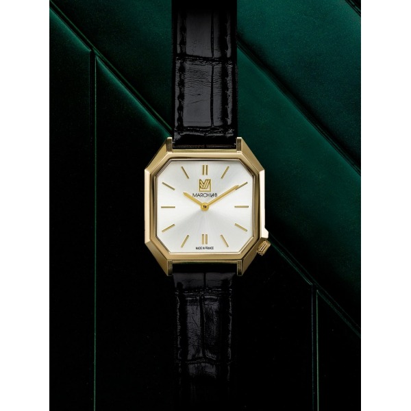 Montre MARCH LA.B Dandy Mansart Electrique Cadran Continental Bracelet Alligator Noir