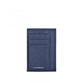 PORTE-CARTE GRAND FORMAT CHOPARD CUIR DE VEAU GRAINÉ BLEU
