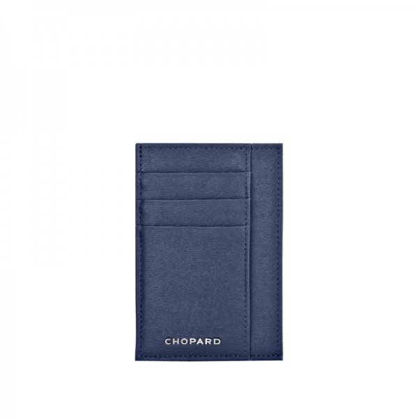 PORTE-CARTE GRAND FORMAT CHOPARD CUIR DE VEAU GRAINÉ BLEU