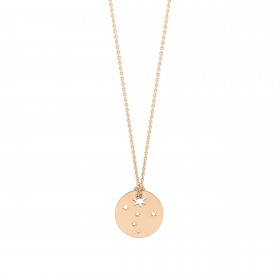 Collier Ginette NY Mini Milky Way Disc Or Rose