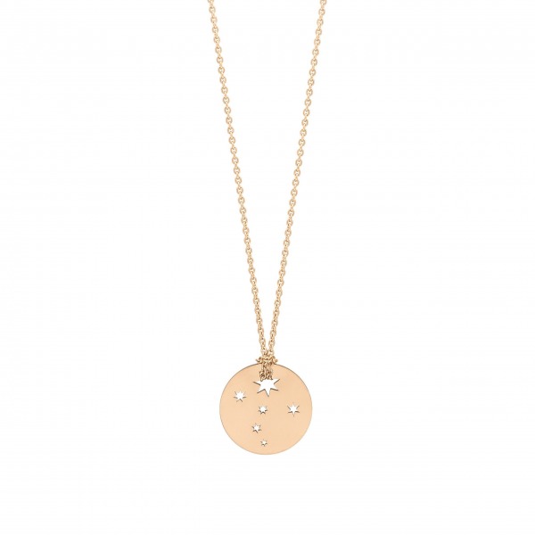 Collier Ginette NY Mini Milky Way Disc Or Rose