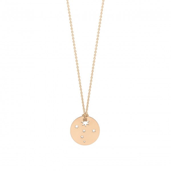 Collier Ginette NY Mini Milky Way Disc Or Rose