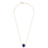 Collier Morganne Bello Or Jaune Trèfle Lapis Lazuli