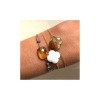 Bracelet Morganne Bello Cordon Taupe Coussin Citrine