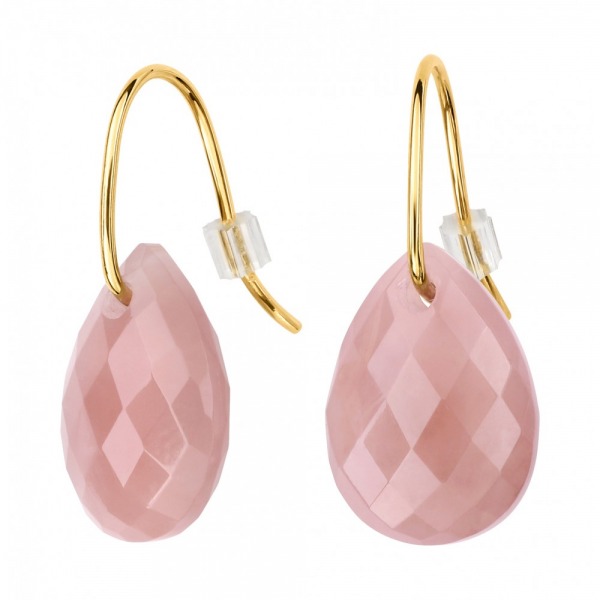 Boucles D'oreilles Morganne Bello Or Jaune Quartz Guava