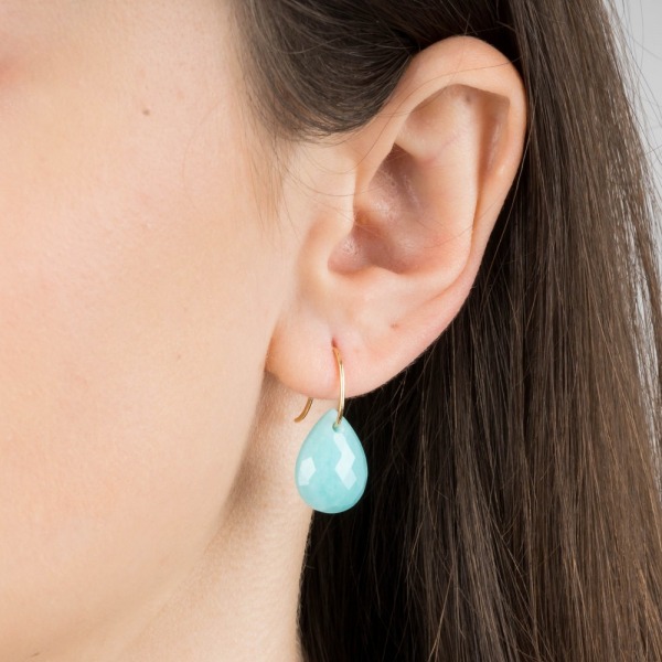 Boucles D'oreilles Morganne Bello Or Jaune Amazonite