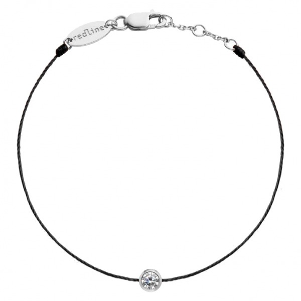 Bracelet Redline PURE 1 Diamant 0.10 ct or blanc fil noir