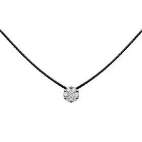 Collier Redline Illusion fil & diamant 0.05 Ct Or Blanc