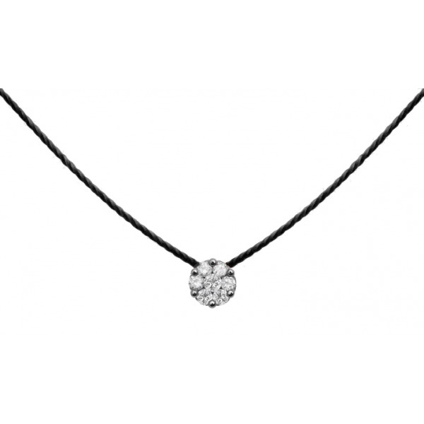 Collier Redline Illusion fil & diamant 0.05 Ct Or Blanc