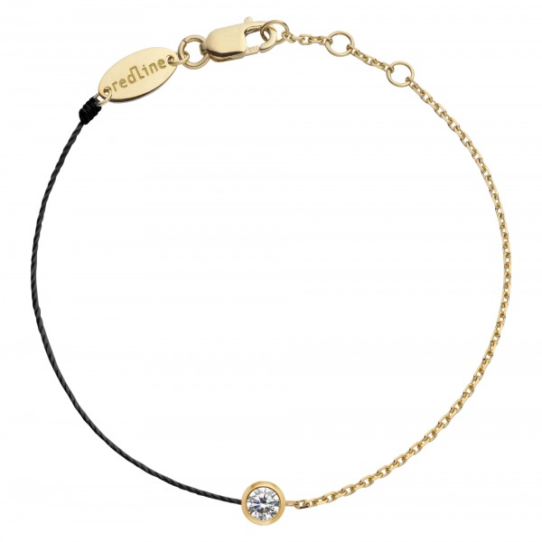 Bracelet REDLINE enfant mi-fil mi-chaîne avec diamant 0.05 carat serti clos Or Jaune