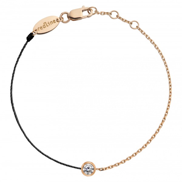Bracelet Redline PURE chaîne & cordon 1 Diamant 0.10 ct or rose