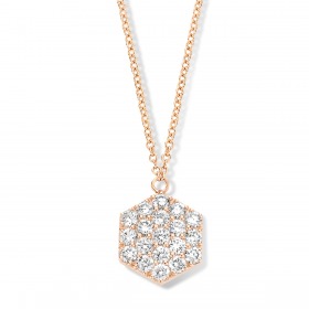 One More Eolo collier or rose et diamants grand modèle