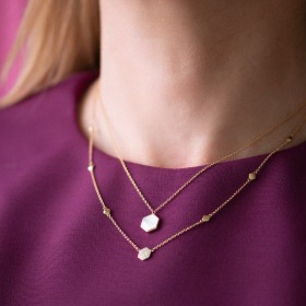 One More Eolo collier or rose et nacre