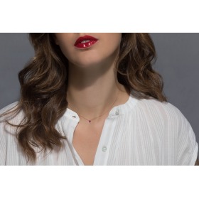 Collier La Brune & La Blonde Confetti Rubis Cœur 0.50 carat or rose