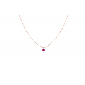 Collier La Brune & La Blonde Confetti Rubis Cœur 0.50 carat or rose